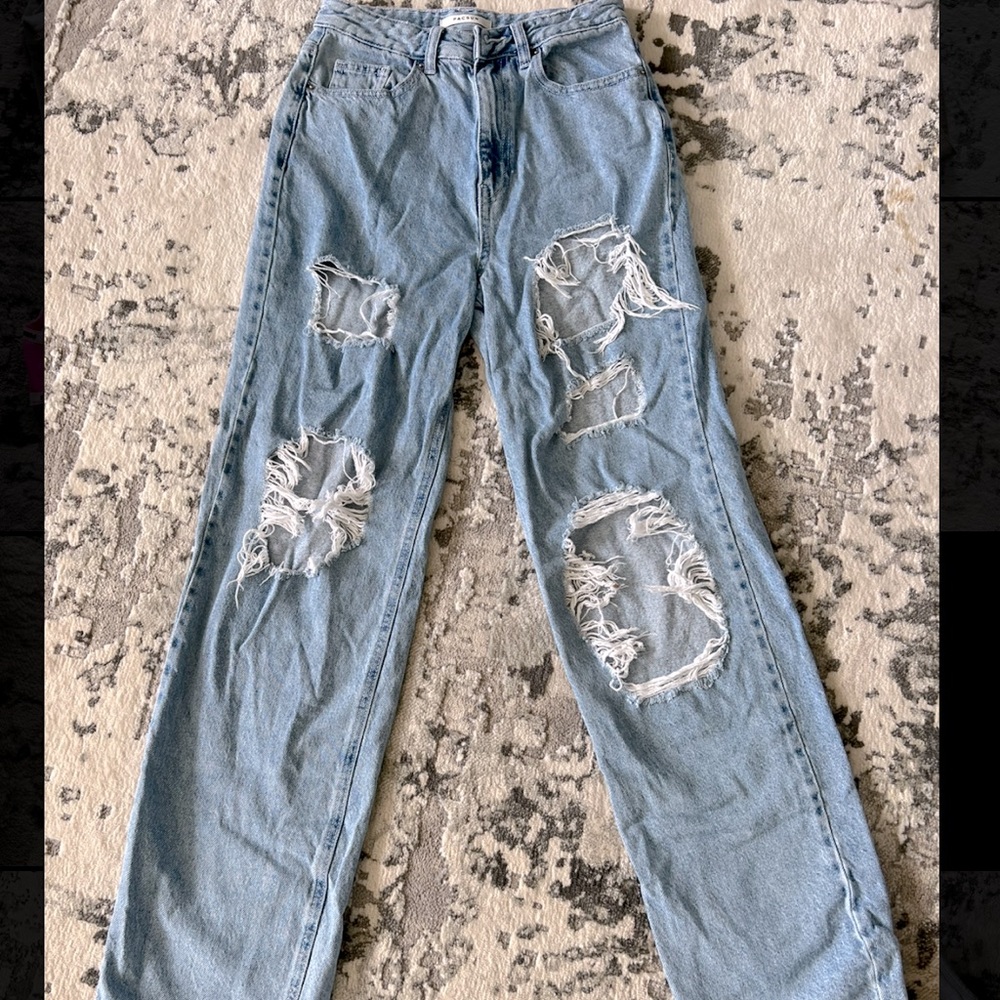 Womens high waisted ripped boyfriend jeans from PacSun